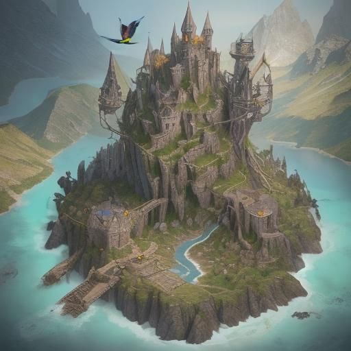 Fantasy World Map for RPG in Detailed Style