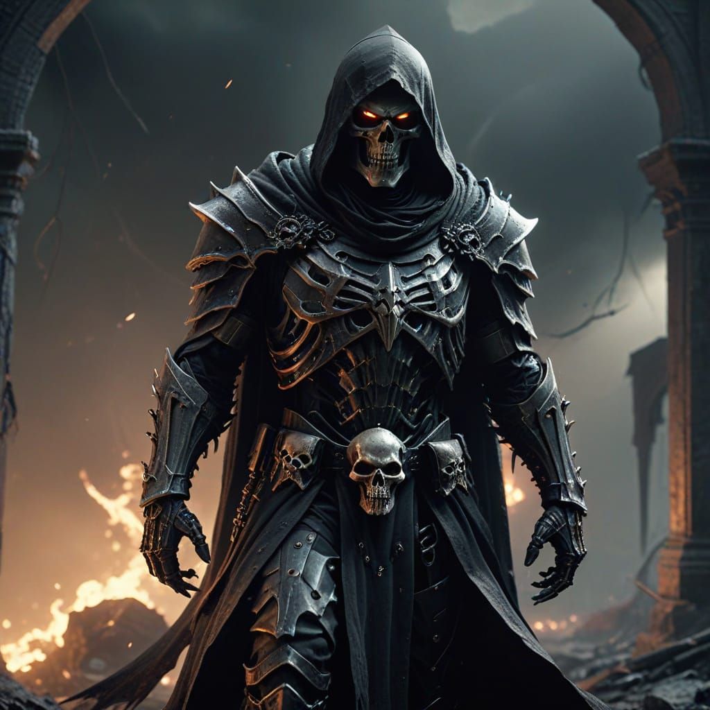 Grim Reaper Knight in Dark Fantasy Concept Art
