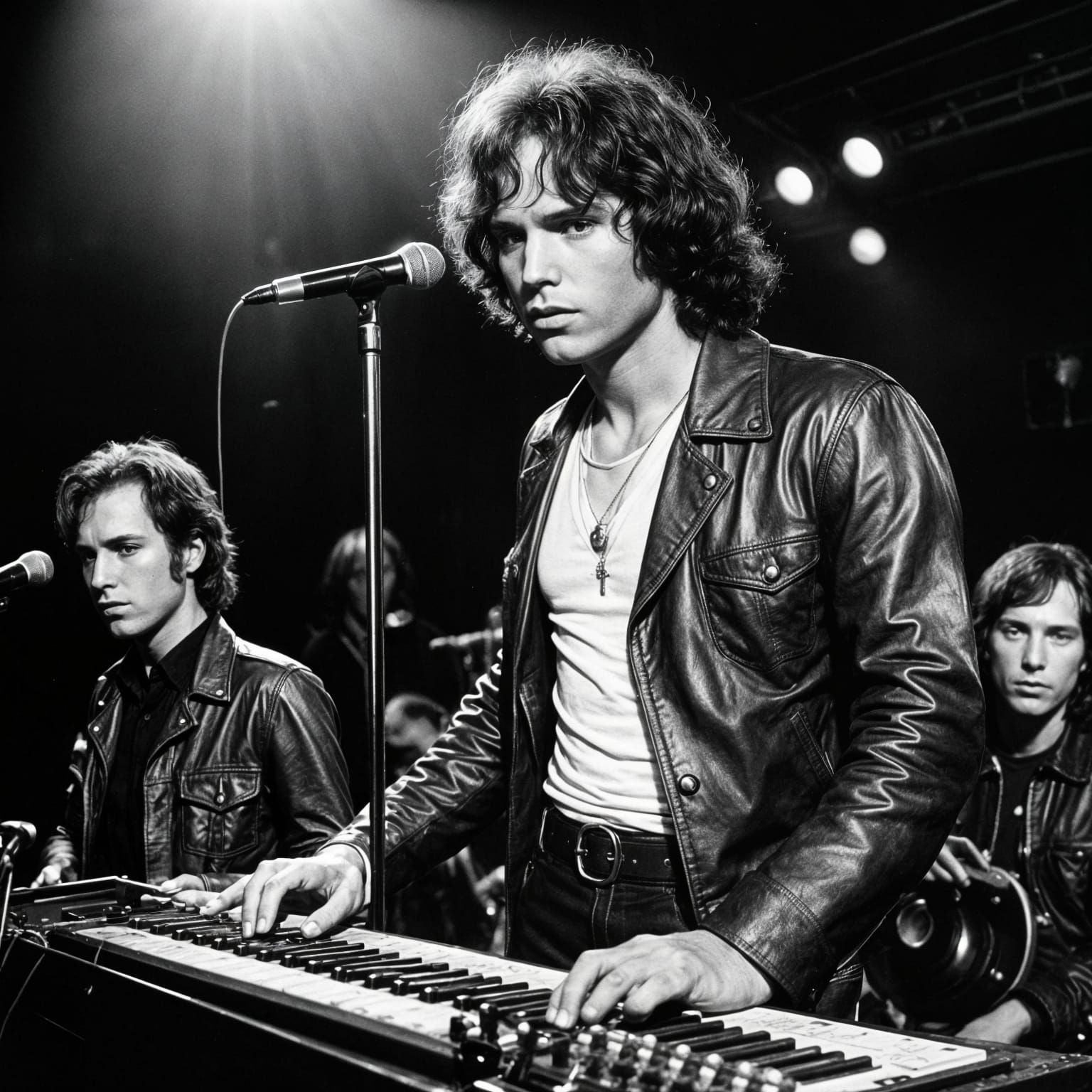 Vintage Rock Legends Perform Live in a Smoky Nightclub