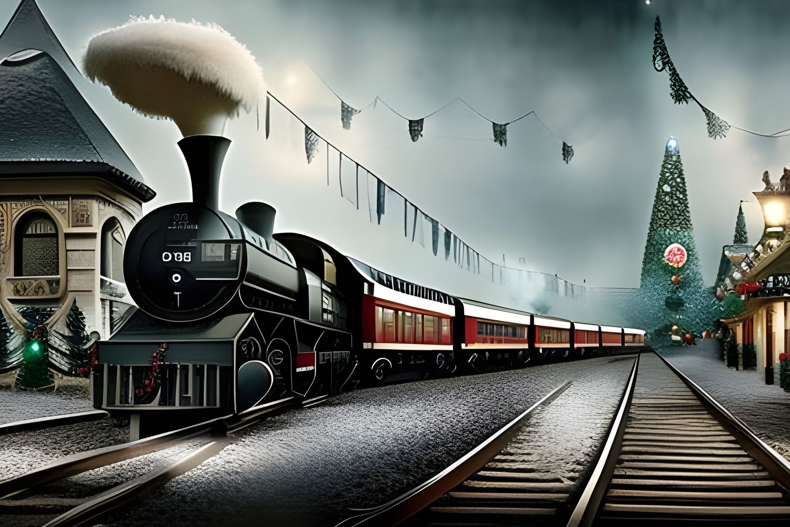Orient Express Christmas Journey: Detailed Digital Matte Pai...