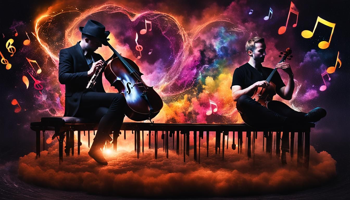 Cosmic Romance: Musicians in Double Exposure