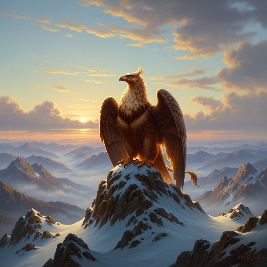 Griffin on Snow Mountain: Classic Oil Painting