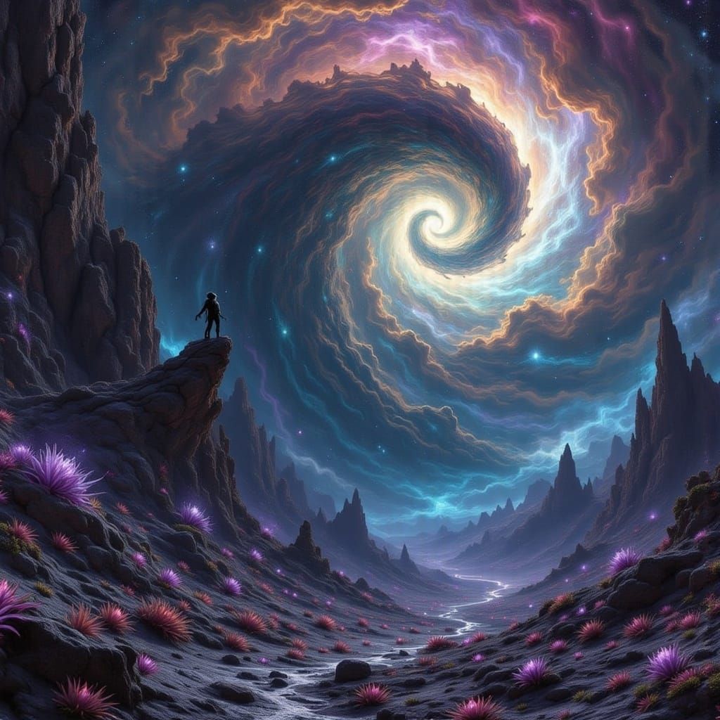 Chaotic Alien World Spiraling Through the Void