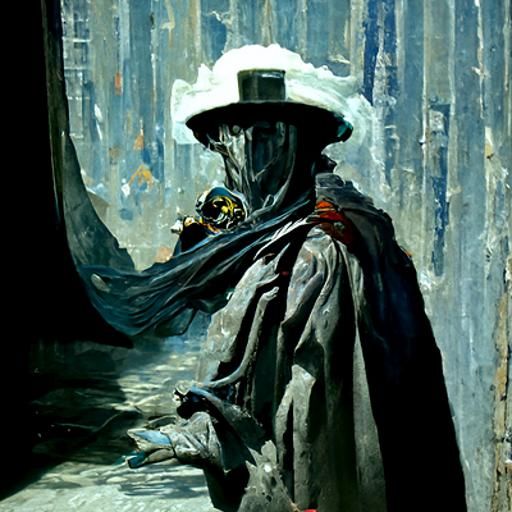 The Invisible Man: Oil Painting in Dark Fantasy Style