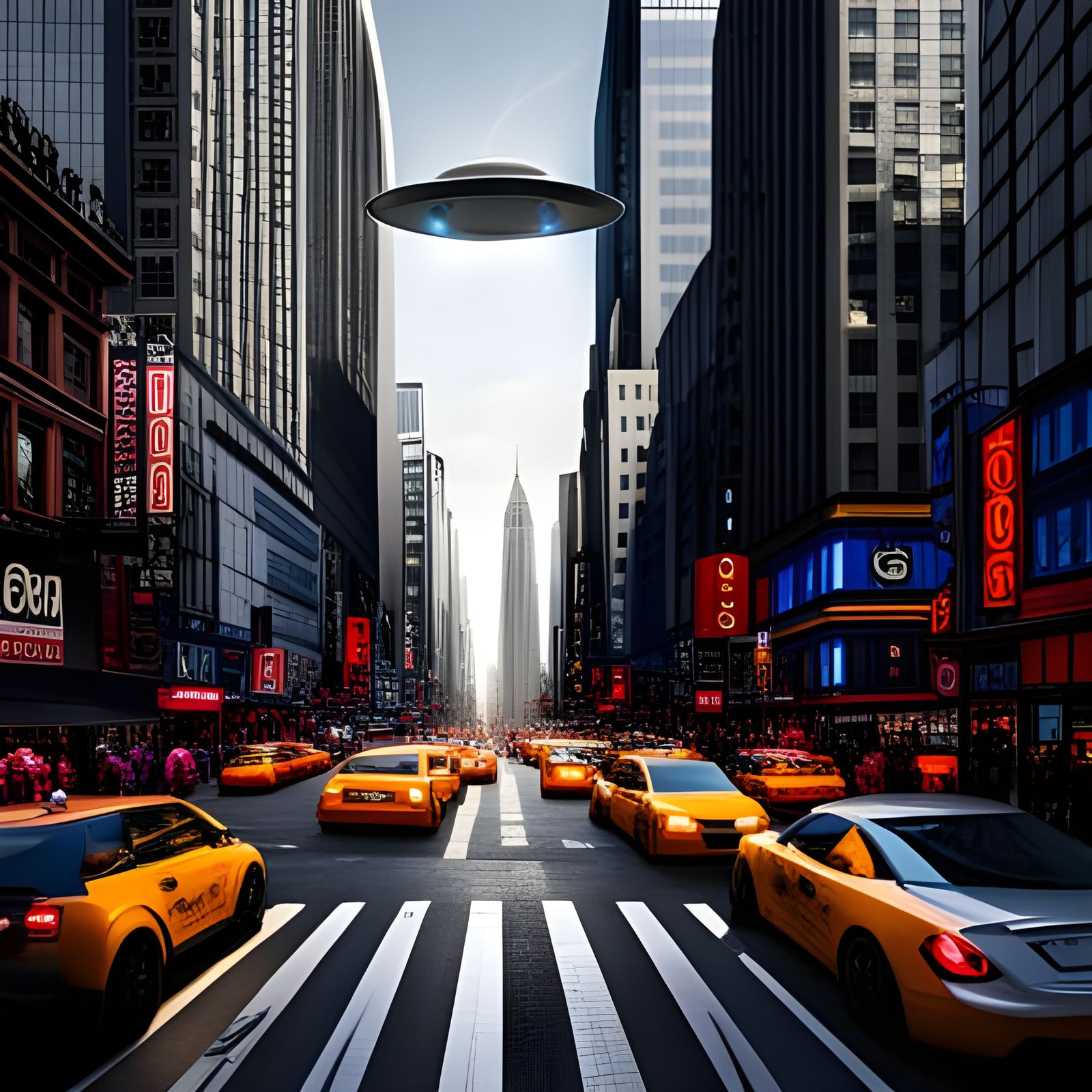 UFO Over New York City Skyline