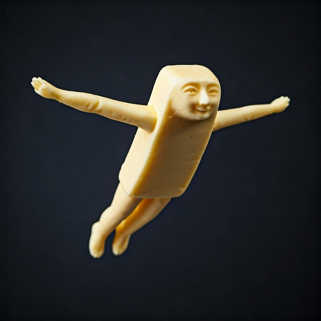 Butter Figure Soaring, Surrealist Sculpture