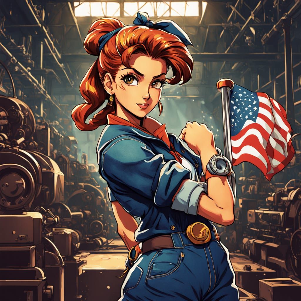 Sailor Jupiter in Rosie the Riveter-Inspired Factory Gear