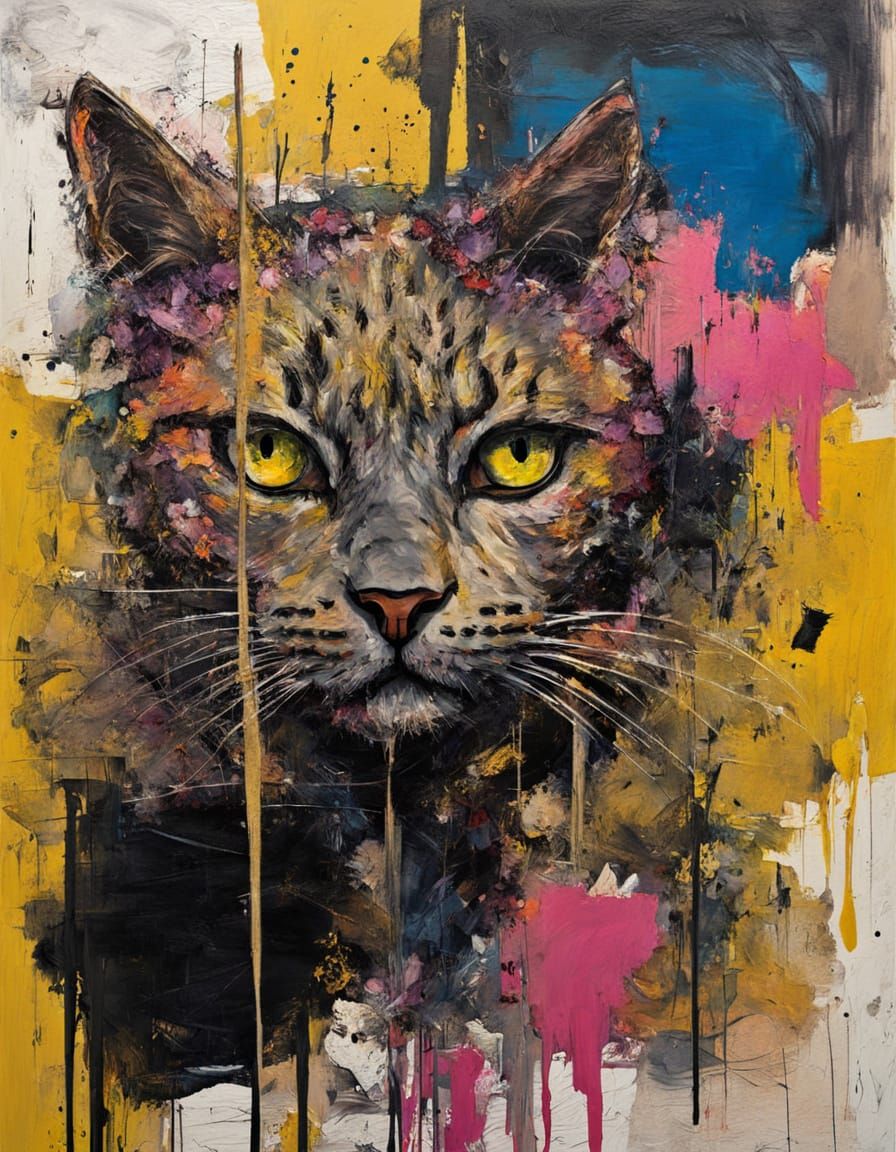 Surreal Industrial Cat Confronts Banana Machine