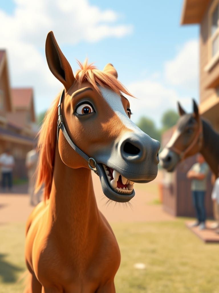 Horses with Human Smiles: Whimsical Anthropomorphic Creature...