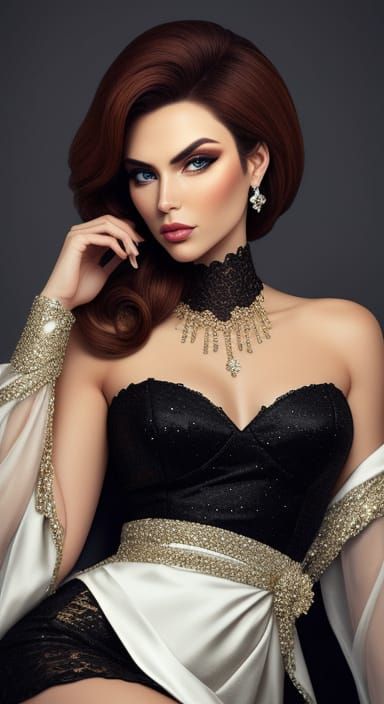 Glamorous Smoldering Woman Portrait