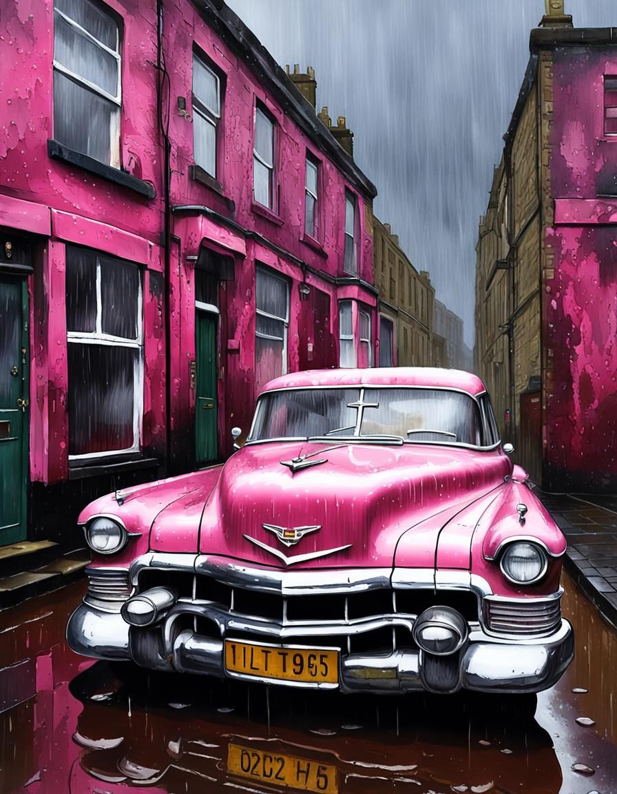 Pink Cadillac in Derelict Bradford Street