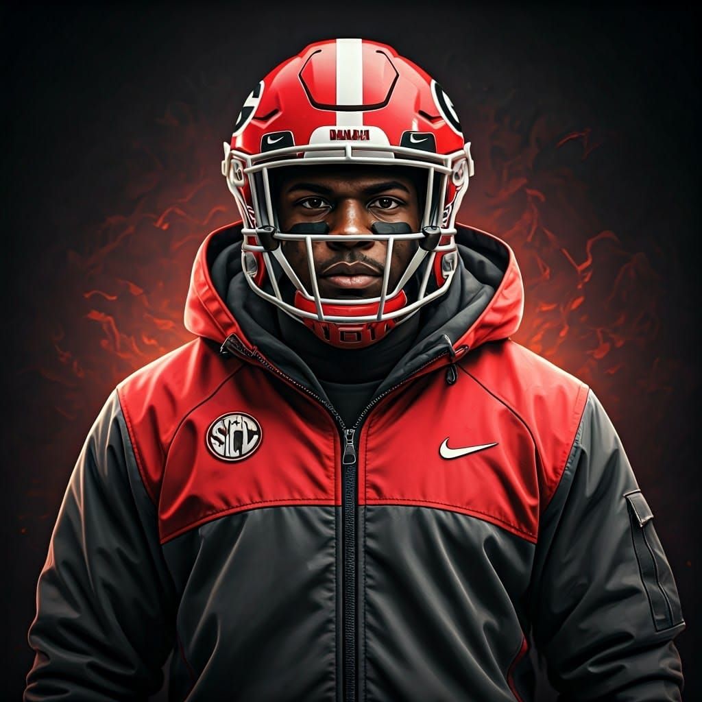 Georgia Bulldogs Player in SWAT Jacket: Fantasy Art
