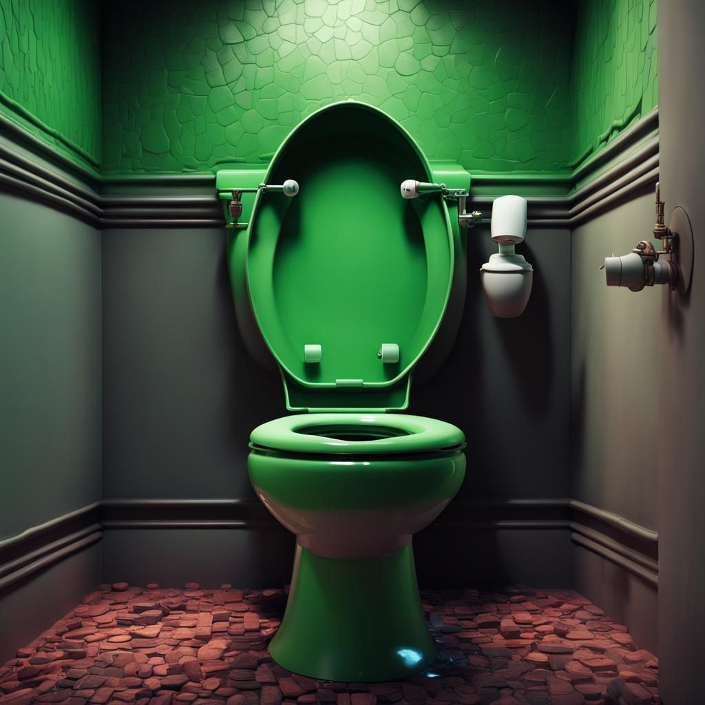 Giant Toilet with Acid Drool: Fantasy Concept Art