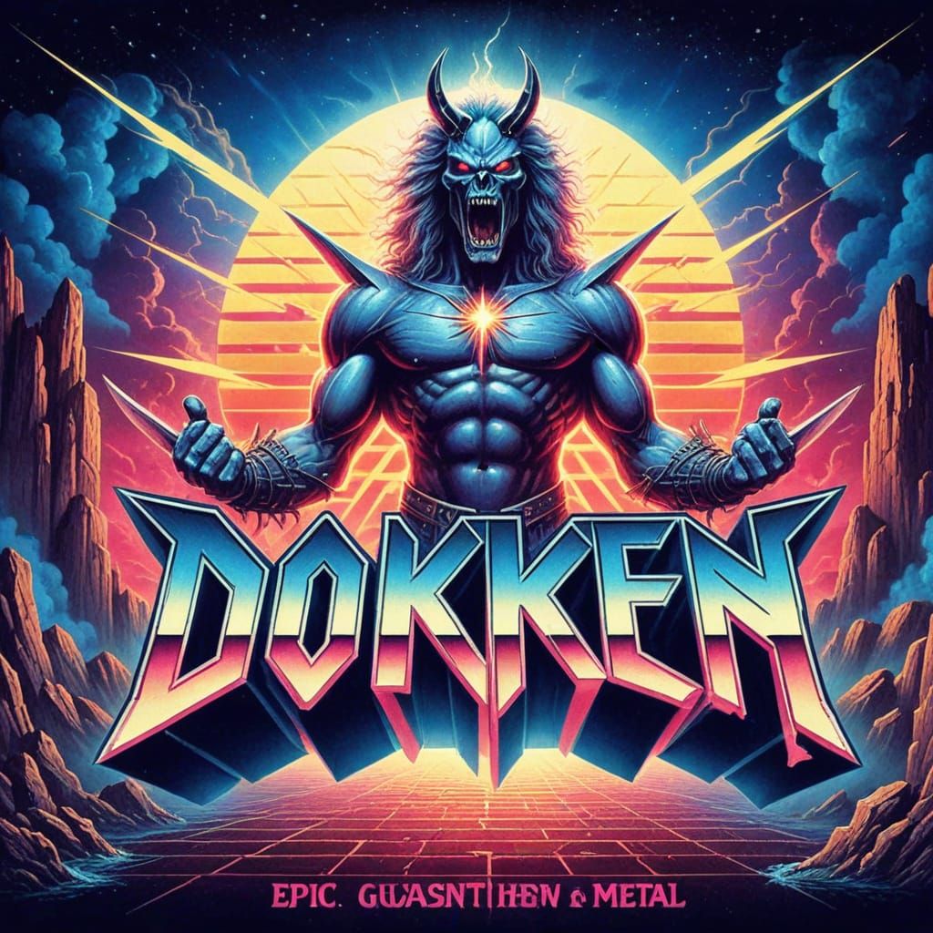 Epic 80s Metal Logo Art: Dokken Album Cover