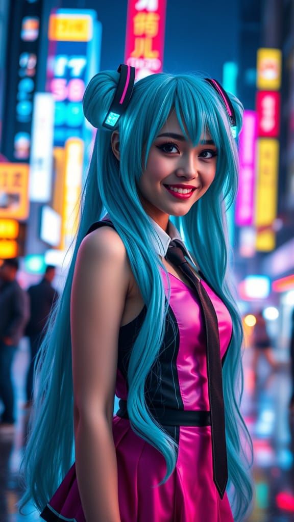 Cyberpunk Cosplay Portrait of Hatsune Miku