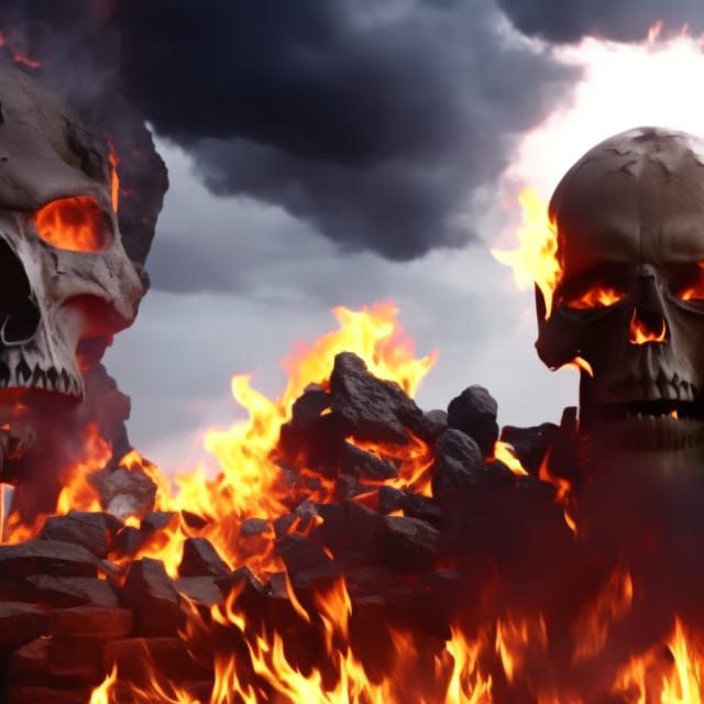 HD Flaming Skull in Epic Cinematic Style