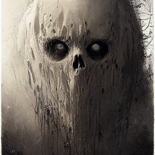 Terrifying Ghost Face in Gothic Horror Style