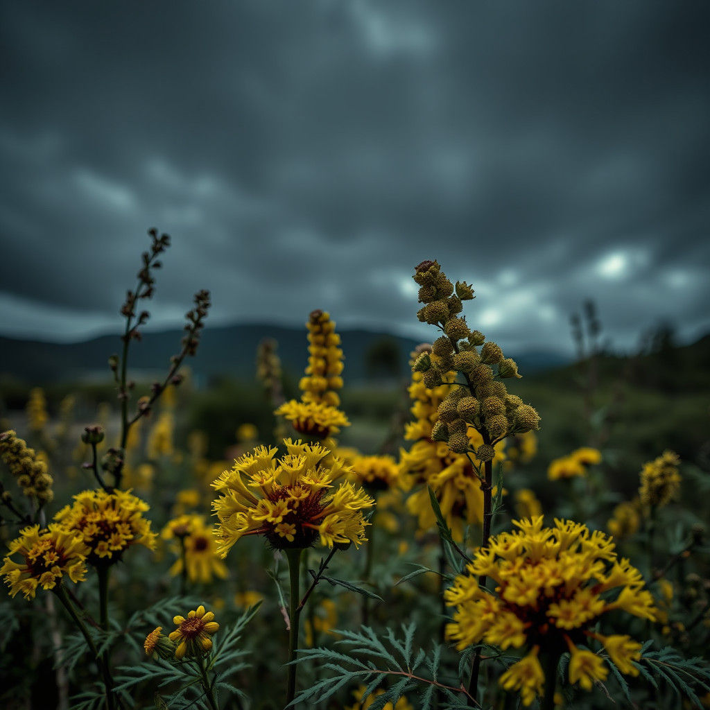 Golden Acacia Flowers: Hyperrealistic Botanical Close-Up
