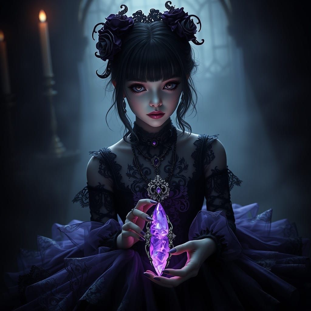 Gothic Lolita Goddess with Andara Crystal