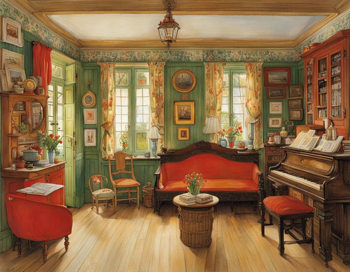 Hyperdetailed Cozy House in Illustrative Style