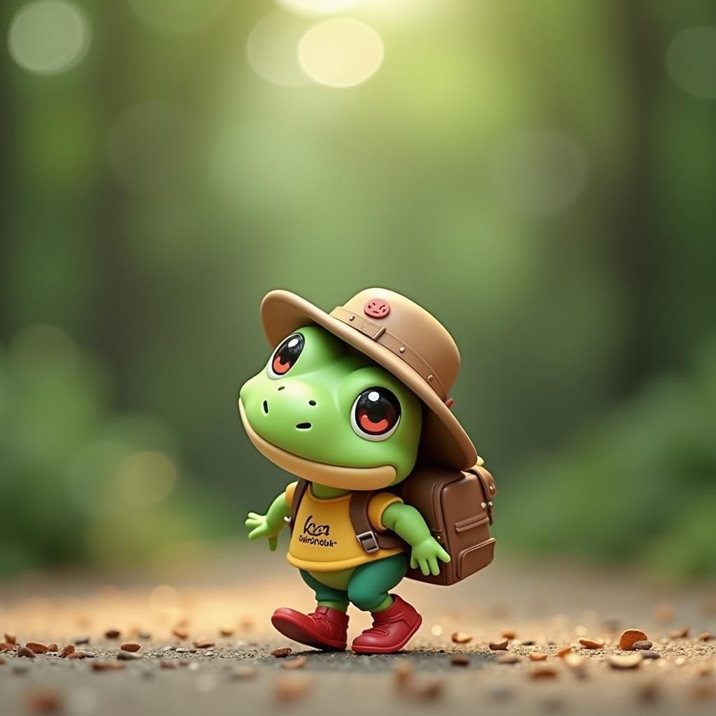 Amigurumi Chibi Frog Ready for Summer Trip