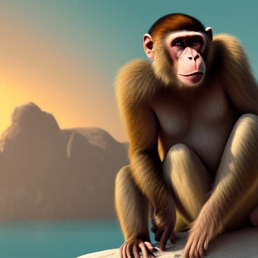 Fantastical Monkey Detailed Matte Painting