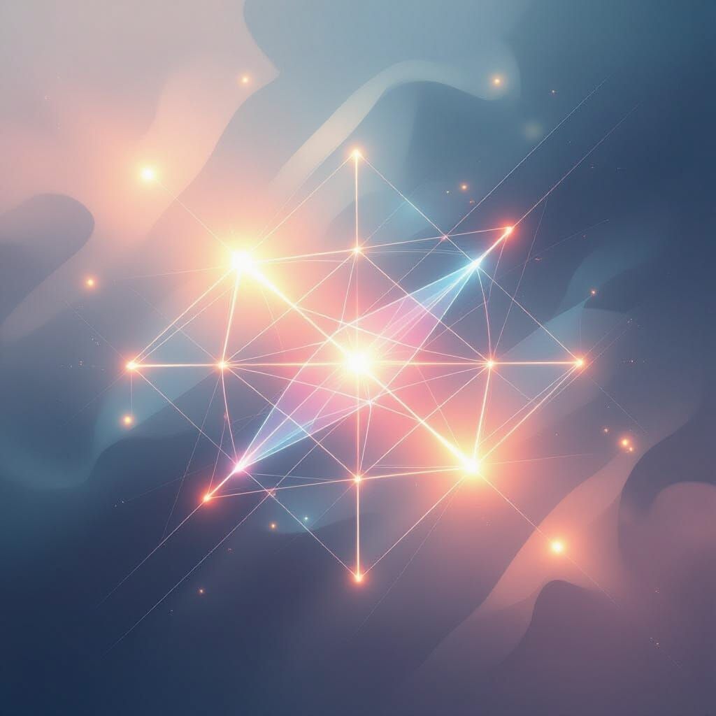 Ethereal Abstract Art with Luminous Geometric Shapes