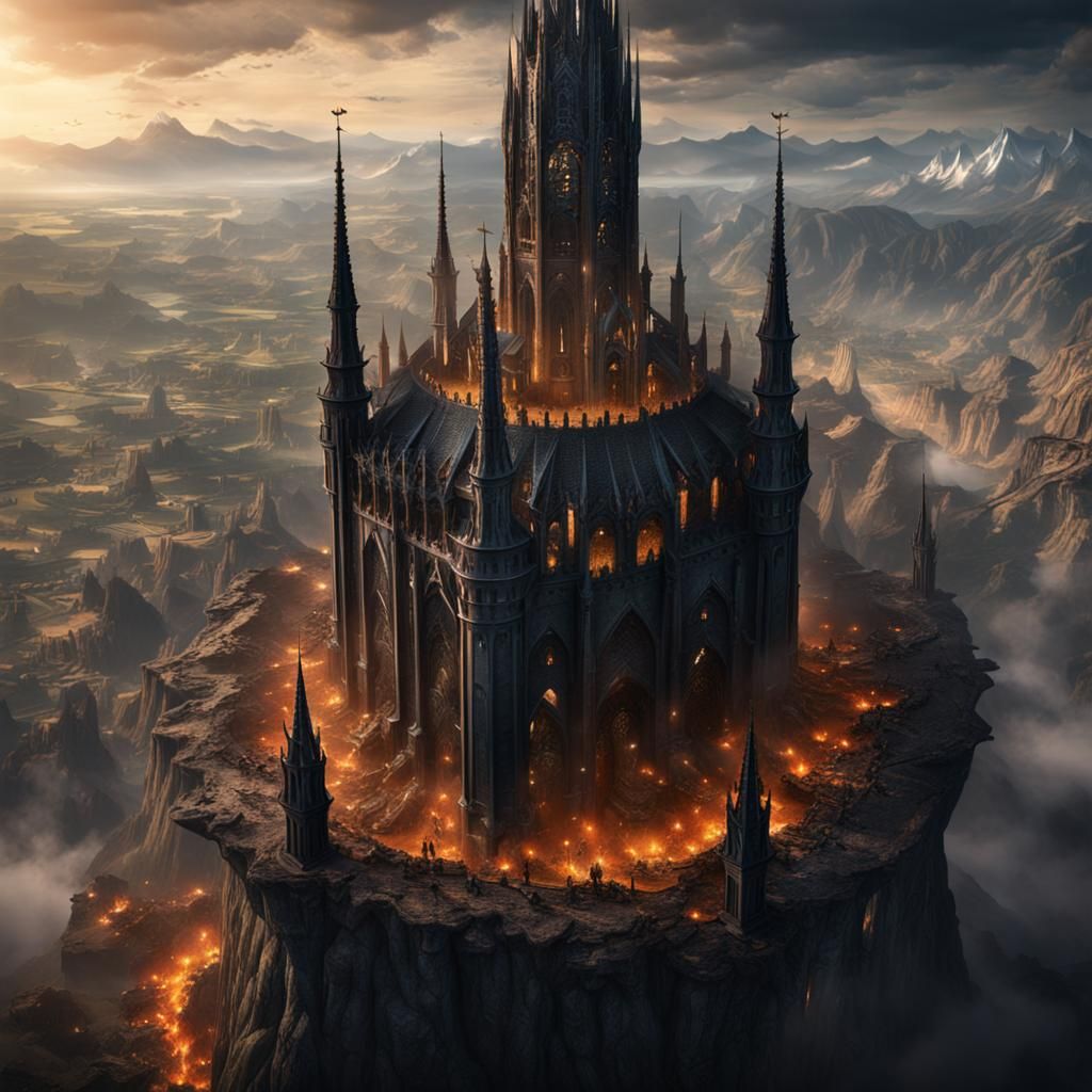 Sauron's Tower: Detailed Matte Painting in Deep Color