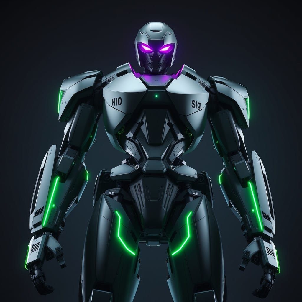 Cyberpunk Titan: A 2-Meter-Tall Humanoid Robot