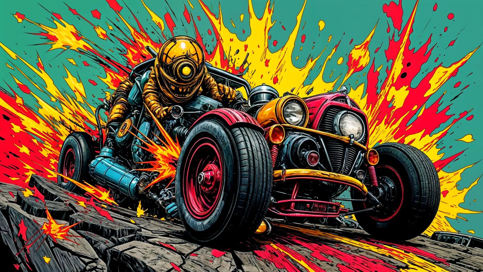 Comical Monster Hot Rod in Odd Rods Style