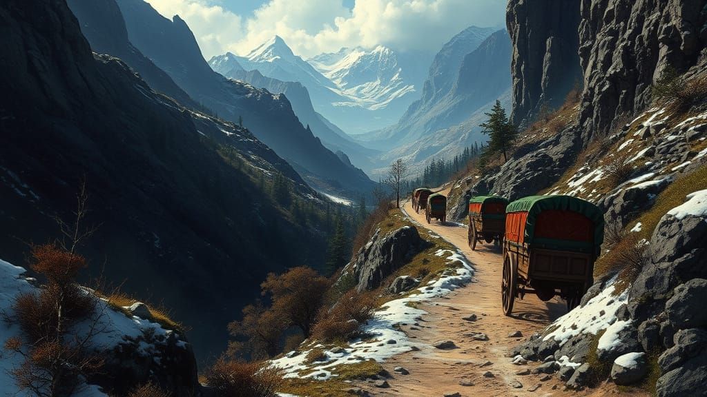 Epic Fantasy Landscape in the Style of Frazetta