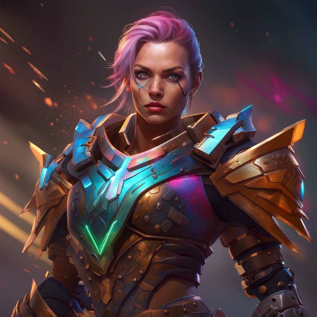 Hyperrealistic Arc Warrior Female Concept Art