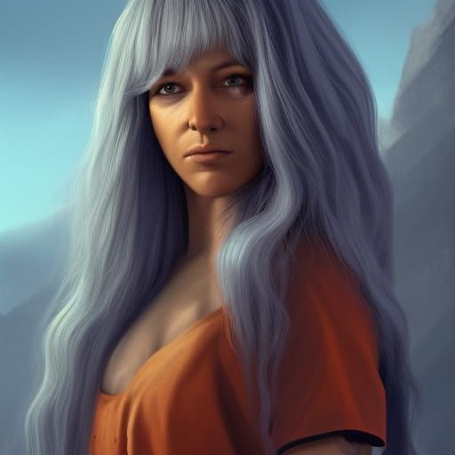 Female Inmates in Orange Jumpsuits: Matte Painting