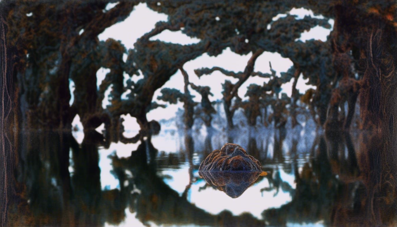 Ukiyo-e Ink Painting in Biopunk Style