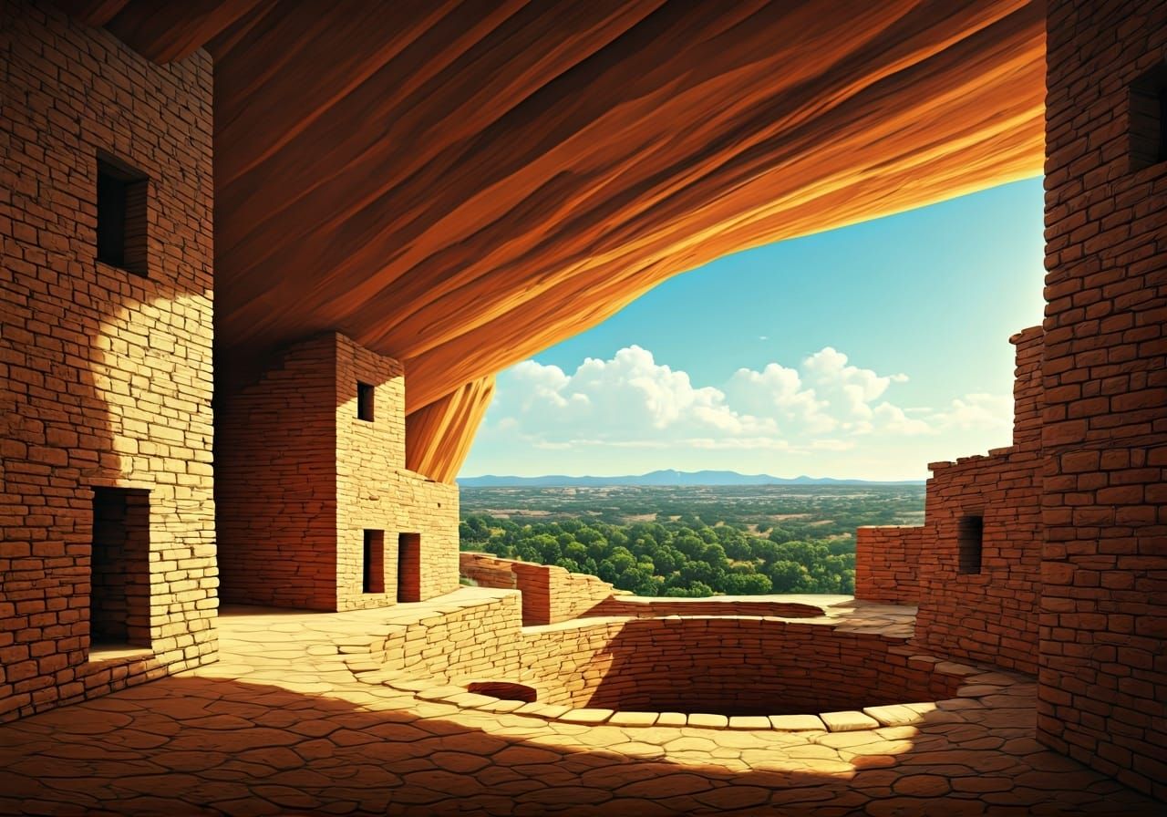 Cliff Palace, Mesa Verde: Dramatic Digital Painting