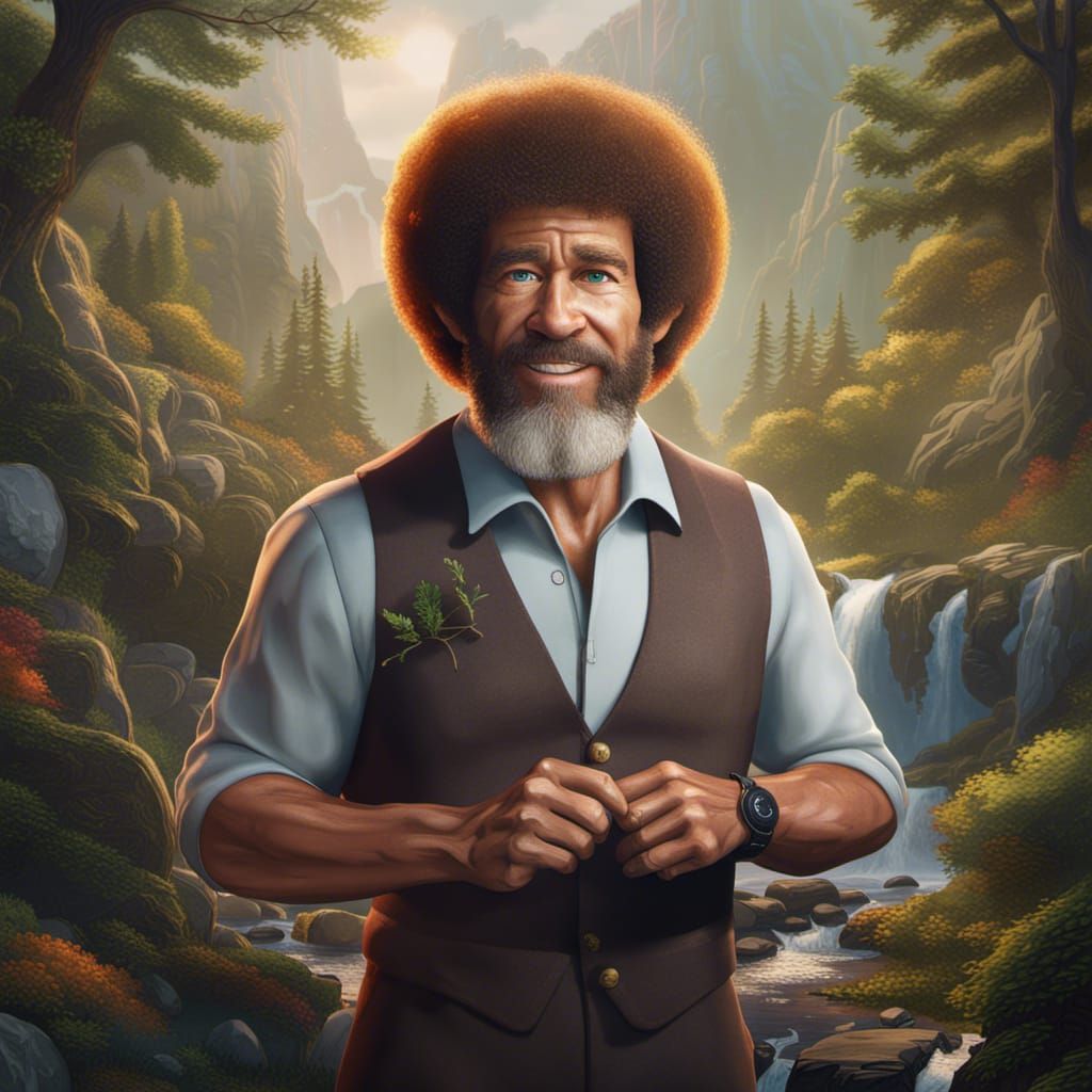 Bob Ross as Butler: Detailed Matte Painting