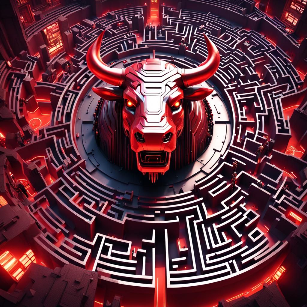 Raypunk Maze with Robotic Bull Head