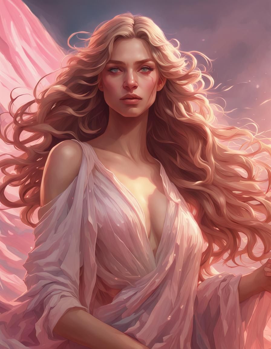 Aphrodite Portrait in Art Nouveau Style