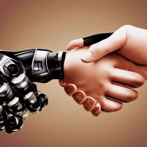 Robotic Handshake: A Digital Illustration