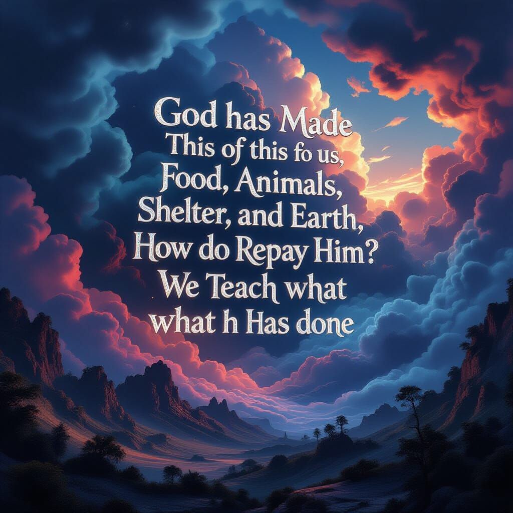 Ethereal Sky with Divine Message in Matte Painting Style