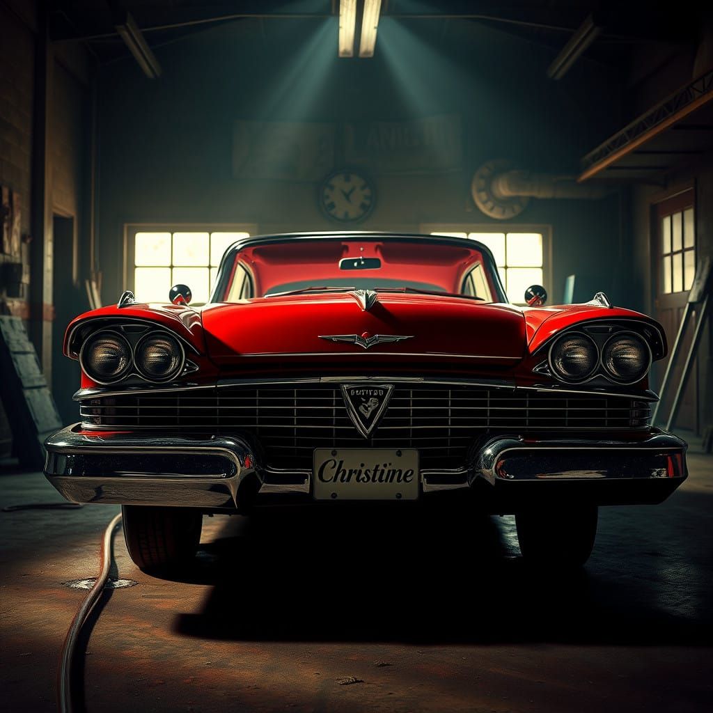 Christine - Hyperrealistic Classic Car Garage Scene in Cinem...