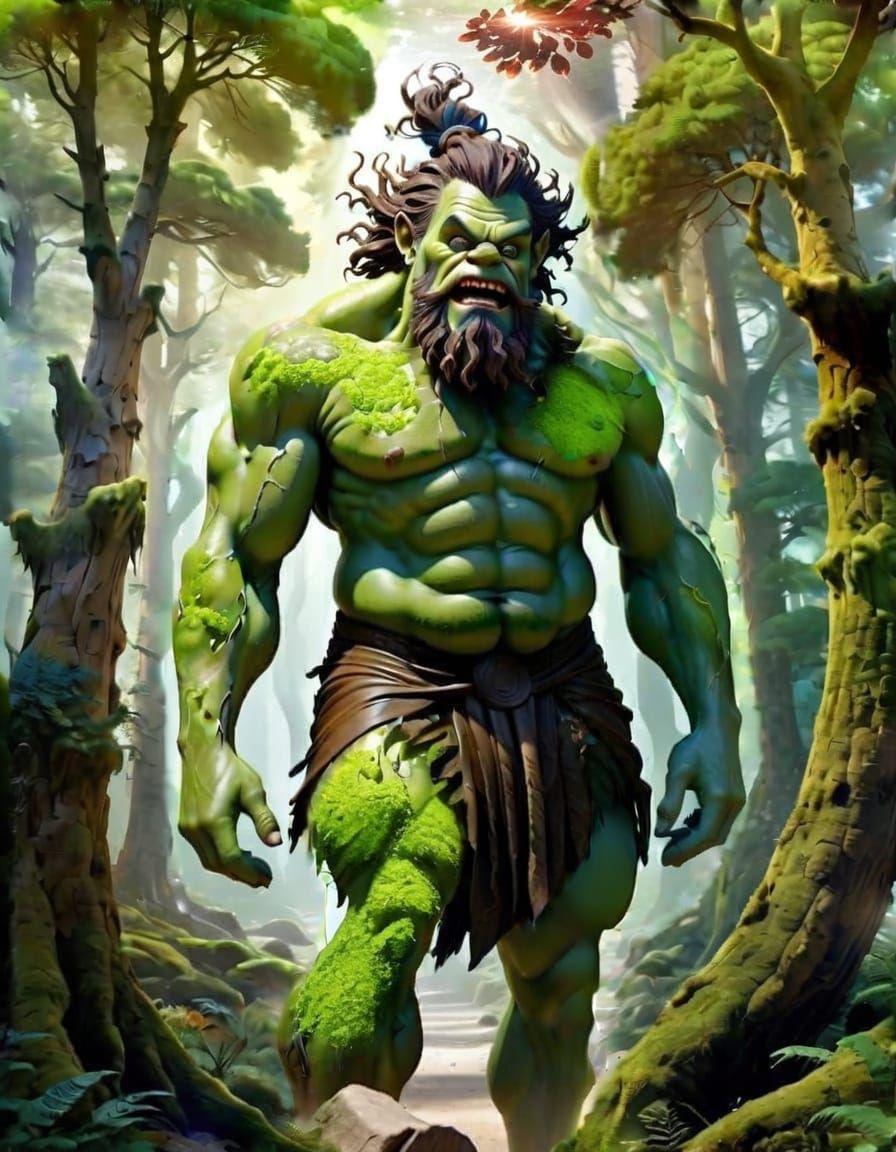 Giant in Mossy Skin, Inspired by Ancient Mythology
