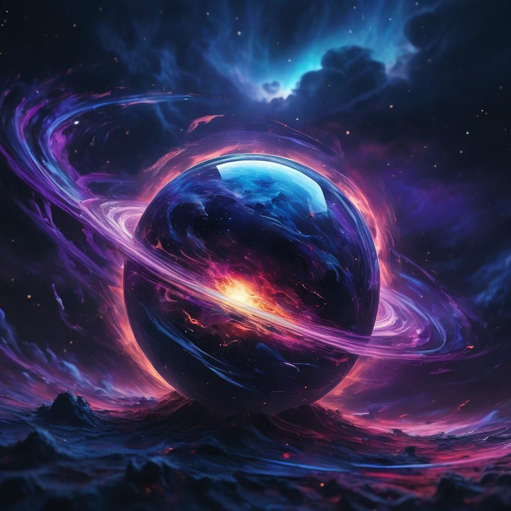 Mysterious Glowing Orb in Dark Cosmos