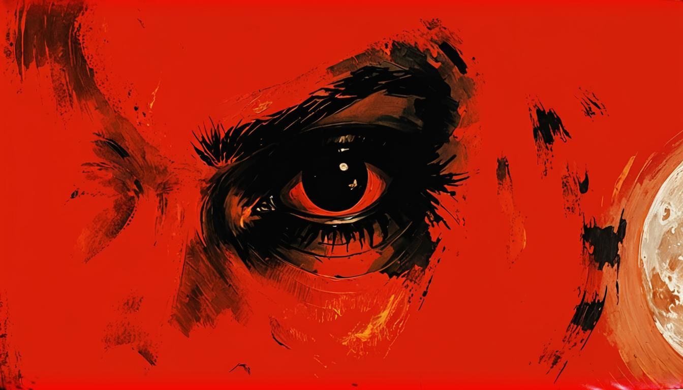 Contemplative Moon Man in Expressionist Style