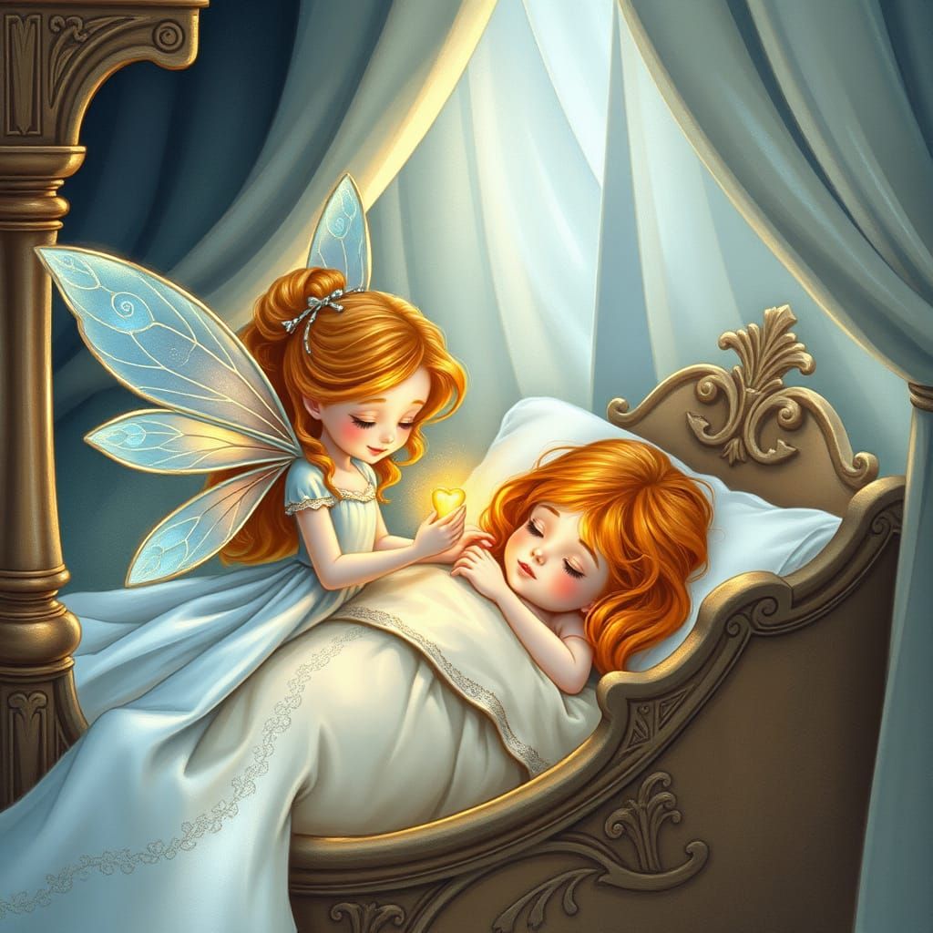 Whimsical Tooth Fairy in Elegant Fantasy Style
