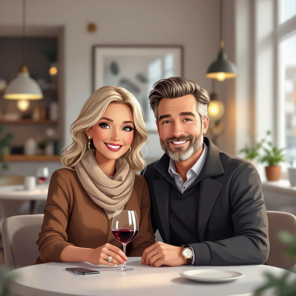 Happy Couple Dating in Cozy Scandinavian Interior