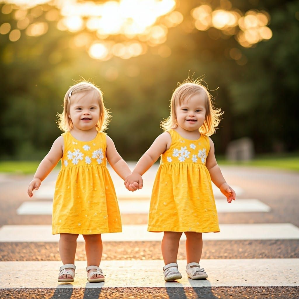 Joyful Two-Year-Olds Share a Heartwarming Moment in Bright Y...