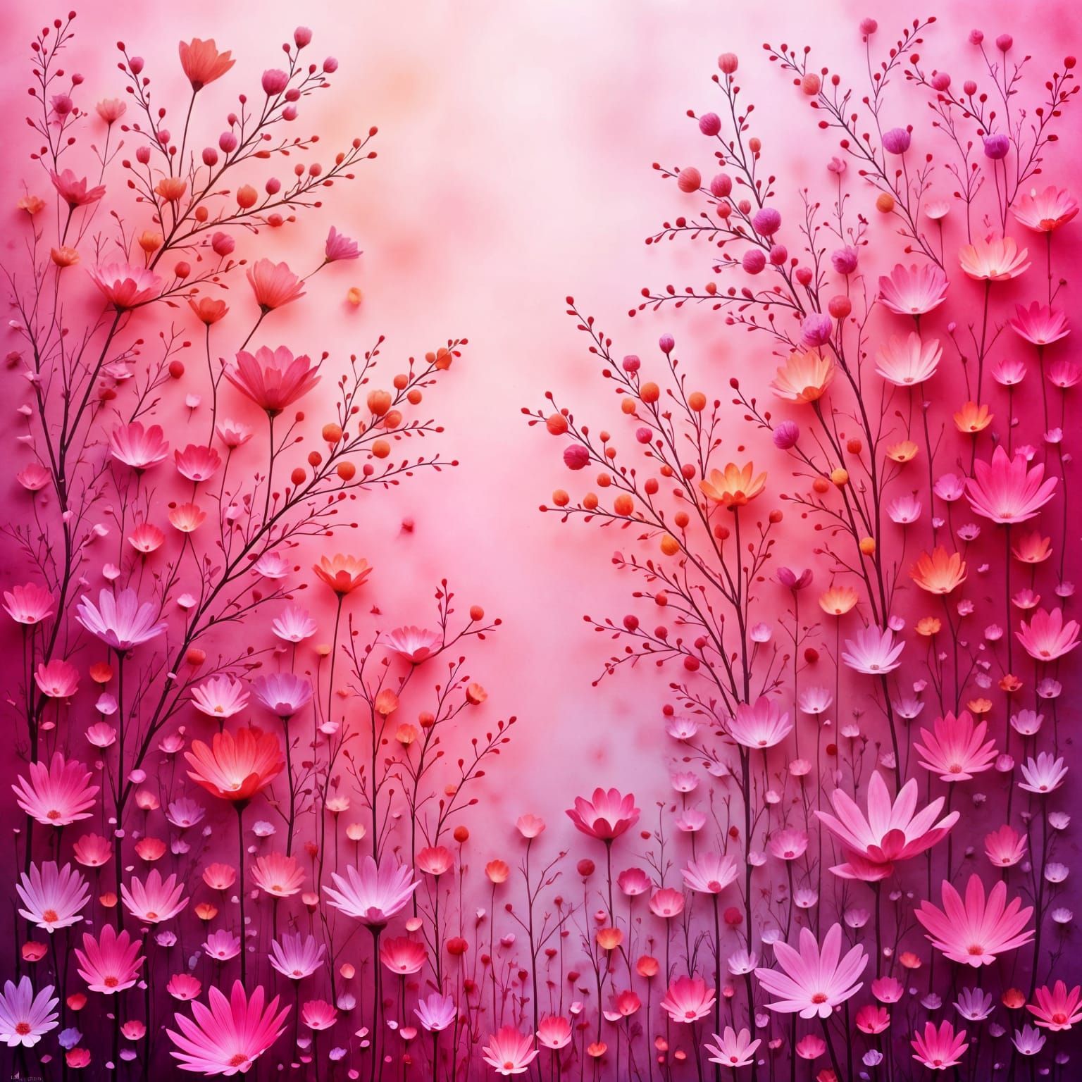 Abstract Digital Art with Pink Color Palette