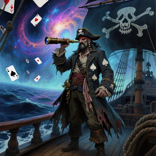King of Spades Pirate Captain on Spectral Ship