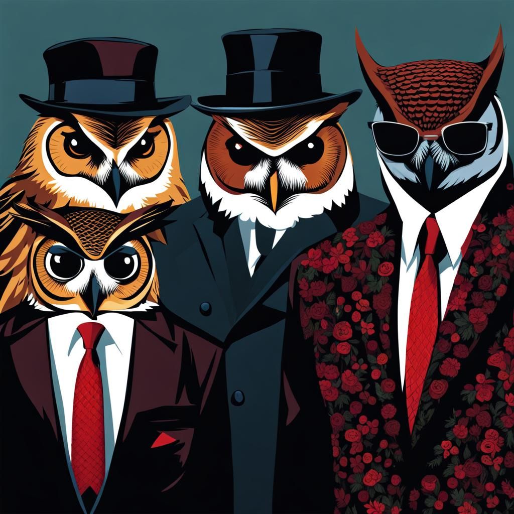 Mobster Owls in Goodfellas Style